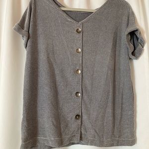 Christian Siriano Striped Shirt with Buttons in back